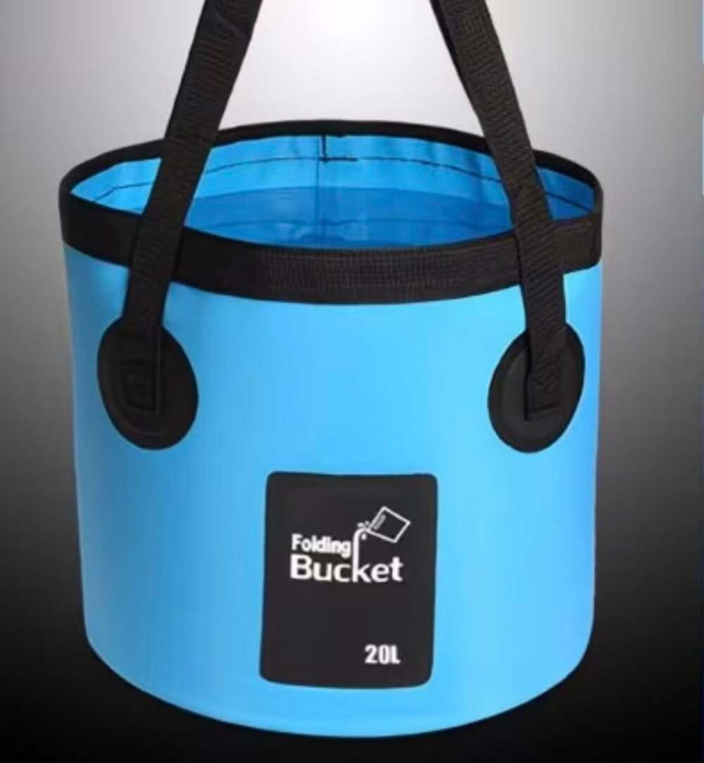 20L Collapsible Folding Bucket Blue Portable Water Container Camping